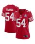 Fred Warner 54 San Francisco 49ers Super Bowl LVIII Patch Game Women Jersey – Scarlet