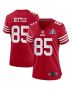 George Kittle 85 San Francisco 49ers Super Bowl LVIII Patch Game Women Jersey – Scarlet