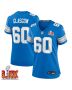 Graham Glasgow #60 Detroit Lions Super Bowl LIX Women’s Jersey – Blue