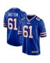 Gunner Britton 61 Buffalo Bills Game Men Jersey – Royal