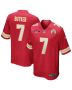 Harrison Butker 7 Kansas City Chiefs AFC Champions Patch Game Men Jersey – Red
