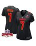 Harrison Butker 7 Kansas City Chiefs Super Bowl LVIII Champions 4 Stars Patch Fashion Game Women Jersey – Carbon Black