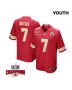 Harrison Butker 7 Kansas City Chiefs Super Bowl LVIII Champions 4 Stars Patch Game YOUTH Jersey – Red