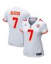 Harrison Butker 7 Kansas City Chiefs Super Bowl LVIII Patch Game Women Jersey – White