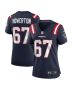 Hayden Howerton 67 New England Patriots Women Home Game Jersey – Navy
