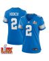 Hendon Hooker #2 Detroit Lions Super Bowl LIX Women’s Jersey – Blue