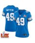 Hogan Hatten #49 Detroit Lions Super Bowl LIX Women’s Jersey – Blue