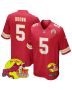 Hollywood Brown 5 Kansas City Chiefs Super Bowl LIX New Orleans Patch Game Men Jersey – Red