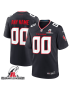 Houston Texans AFC Championship Patch Game Men Custom Jersey – Navy