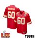 Hunter Nourzad #60 Kansas City Chiefs Super Bowl LIX YOUTH Jersey – Red