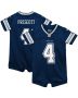 Infant Dallas Cowboys Dak Prescott Navy Game Jersey Romper