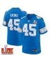 Isaac Ukwu #45 Detroit Lions Super Bowl LIX Jersey – Men’s – Blue