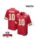 Isiah Pacheco 10 Kansas City Chiefs Super Bowl LVIII Champions 4 Stars Patch Game YOUTH Jersey – Red