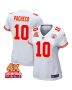 Isiah Pacheco 10 Kansas City Chiefs Super Bowl LVIII Champions 4X Game Women Jersey – White