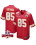 Izaiah Gathings 85 Kansas City Chiefs Super Bowl LVIII Champions 4 Stars Patch Game Men Jersey – Red
