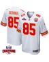 Izaiah Gathings 85 Kansas City Chiefs Super Bowl LVIII Champions 4 Stars Patch Game Men Jersey – White