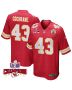 Jack Cochrane 43 Kansas City Chiefs Super Bowl LVIII Champions 4 Stars Patch Game Men Jersey – Red