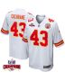Jack Cochrane 43 Kansas City Chiefs Super Bowl LVIII Champions 4 Stars Patch Game Men Jersey – White
