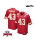 Jack Cochrane 43 Kansas City Chiefs Super Bowl LVIII Champions 4 Stars Patch Game YOUTH Jersey – Red