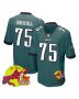 Jack Driscoll 75 Philadelphia Eagles Super Bowl LIX New Orleans Patch Game Men Jersey – Midnight Green
