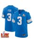 Jack Fox #3 Detroit Lions Super Bowl LIX Jersey – Men’s – Blue