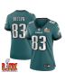 Jahan Dotson #83 Philadelphia Eagles Super Bowl LIX Women’s Jersey – Midnight Green