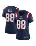 Jaheim Bell 88 New England Patriots Women’s Team Game Jersey – Navy