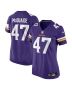 Jake McQuaide 47 Minnesota Vikings Women’s Game Jersey – Purple