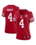 Jake Moody 4 San Francisco 49ers Super Bowl LVIII Patch Game Women Jersey – Scarlet