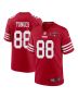 Jake Tonges 88 San Francisco 49ers NFC Champions Patch Game Men Jersey – Scarlet