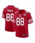 Jake Tonges 88 San Francisco 49ers Super Bowl LVIII Patch Game Men Jersey – Scarlet