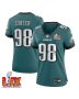 Jalen Carter #98 Philadelphia Eagles Super Bowl LIX Women’s Jersey – Midnight Green