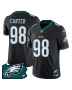 Jalen Carter 98 Philadelphia Eagles Pennsylvania State Map Patch Game Men Jersey – Black