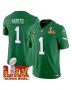 Jalen Hurts 1 Philadelphia Eagles Kelly Green Super Bowl Champions LIX Patch Vapor Limited Jersey – Kelly Green