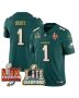Jalen Hurts 1 Philadelphia Eagles LII-LIX Super Bowl Champions Vapor Limited Gold Jersey – Midnight Green