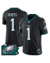 Jalen Hurts 1 Philadelphia Eagles Pennsylvania State Map Patch Game Men Jersey – Black