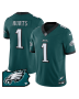 Jalen Hurts 1 Philadelphia Eagles Pennsylvania State Map Patch Game Men Jersey – Midnight Green