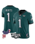 Jalen Hurts 1 Philadelphia Eagles Philadelphia Patch Game Men Jersey – Midnight Green