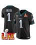 Jalen Hurts 1 Philadelphia Eagles Super Bowl Champions LIX Patch Vapor Limited Jersey – Black