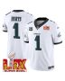 Jalen Hurts 1 Philadelphia Eagles Super Bowl Champions LIX Patch Vapor Limited Jersey – White