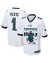 Jalen Hurts 1 Philadelphia Eagles Victory Men Game Jersey – White