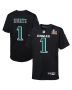 Jalen Hurts 1 Philadelphia Eagles Youth Super Bowl LIX Patch Fashion Game Player Jersey – Carbon Black