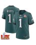 Jalen Hurts #1 Philadelphia Eagles Super Bowl LIX Jersey – Men’s – Midnight Green