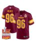 Jalyn Holmes 96 Washington Commanders Super Bowl LIX Champions Patch Game Men Jersey – Burgundy