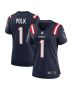 Ja’Lynn Polk 1 New England Patriots Women Team Game Jersey – Navy