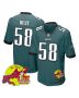 Jalyx Hunt 58 Philadelphia Eagles Super Bowl LIX New Orleans Patch Game Men Jersey – Midnight Green