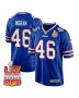 Ja’Marcus Ingram 46 Buffalo Bills Super Bowl LIX Champions Patch Game Men Jersey – Royal
