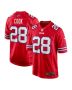 James Cook 28 Buffalo Bills Men Alternate Game Jersey – Red