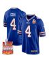 James Cook 4 Buffalo Bills Super Bowl LIX Champions Patch Game Men Jersey – Royal