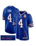 James Cook 4 Buffalo Bills Super Bowl LIX Champions Patch ‘New Orleans – The Ultimate Showdown’ EMBROIDERED Game Men Jersey – Royal